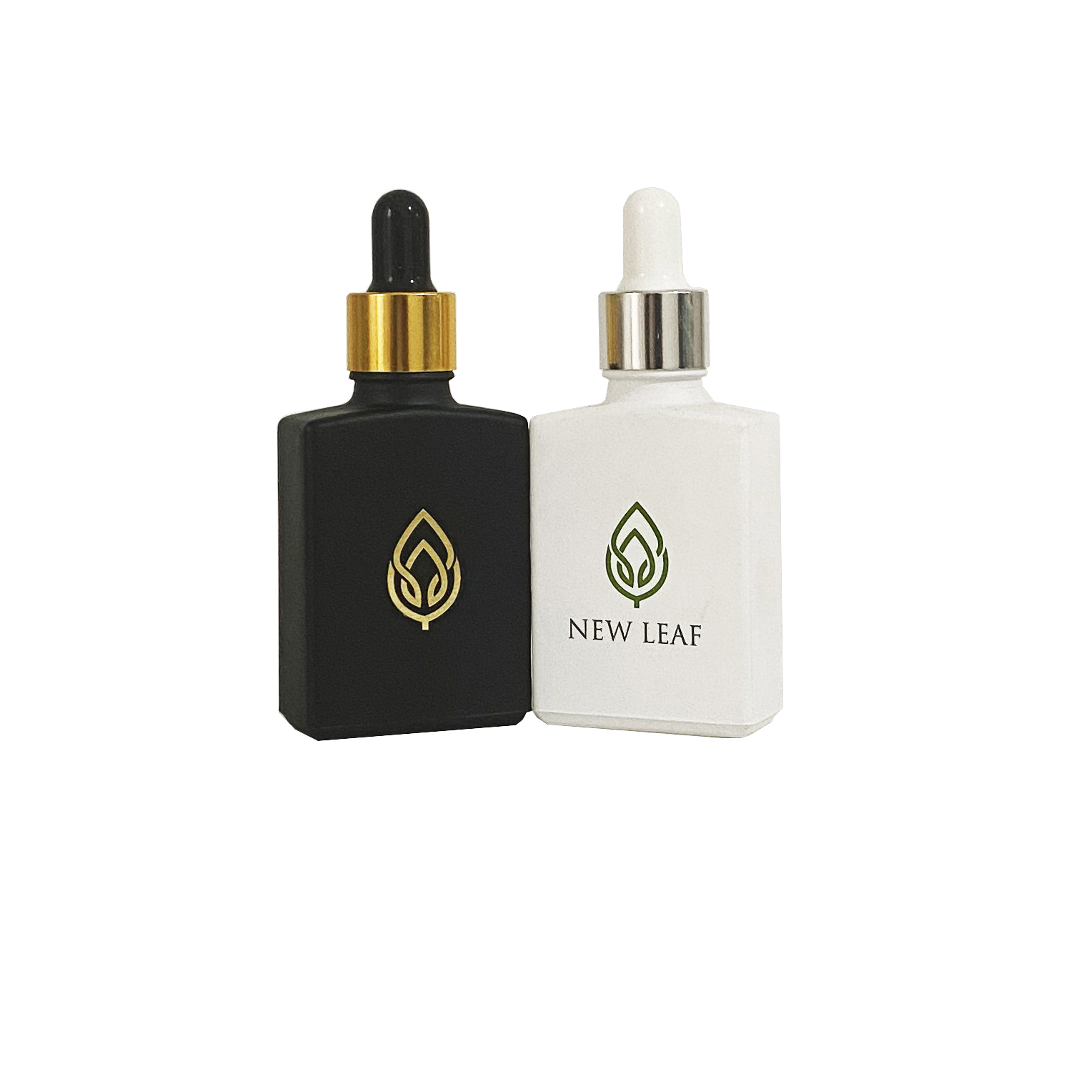 30ml frosted black/white essential oil bottle aluminum dropper plastic tip 1oz cosmetic bottle glass smoke oil bottle