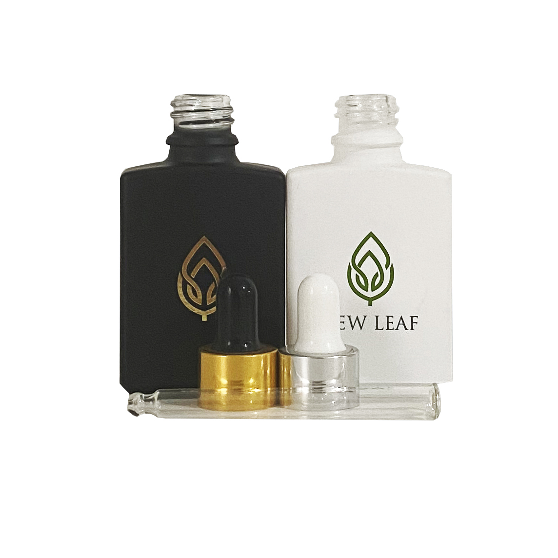 30ml frosted black/white essential oil bottle aluminum dropper plastic tip 1oz cosmetic bottle glass smoke oil bottle