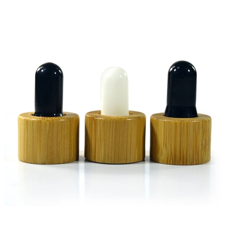 30ml frosted clear matte black square rectangle essential oil glass dropper bottle with bamboo lid