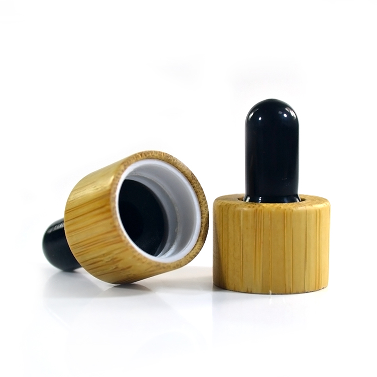 30ml frosted clear matte black square rectangle essential oil glass dropper bottle with bamboo lid