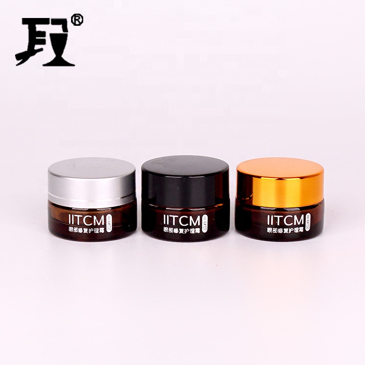30ml frosted cream glass jars with golden lids glass jar