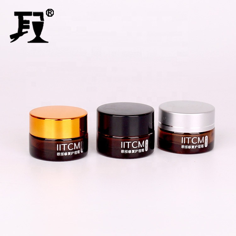 30ml frosted cream glass jars with golden lids glass jar