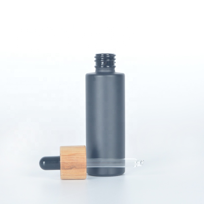 30ml frosted dropper glass bottle with bamboo dropper 2020 new trend