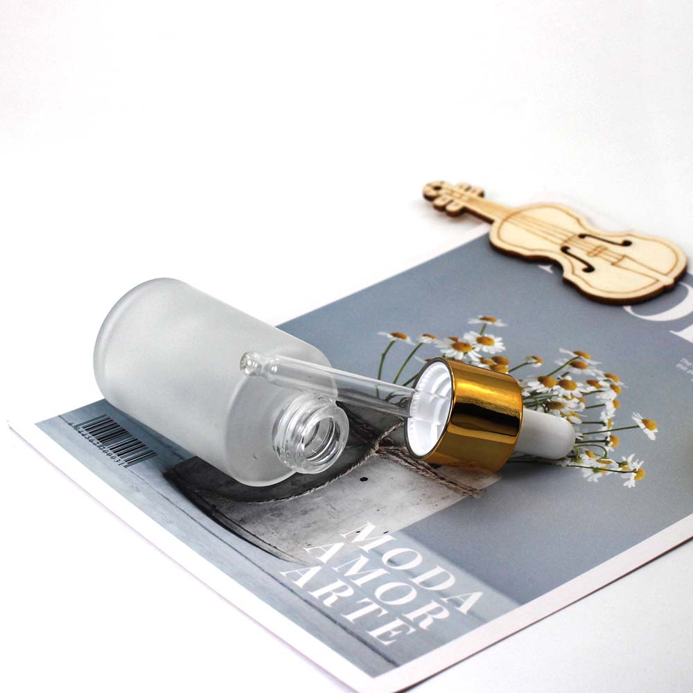 30ml frosted glass flat shoulder dropper empty bottle cosmetic skin care essential oil essence packaging container
