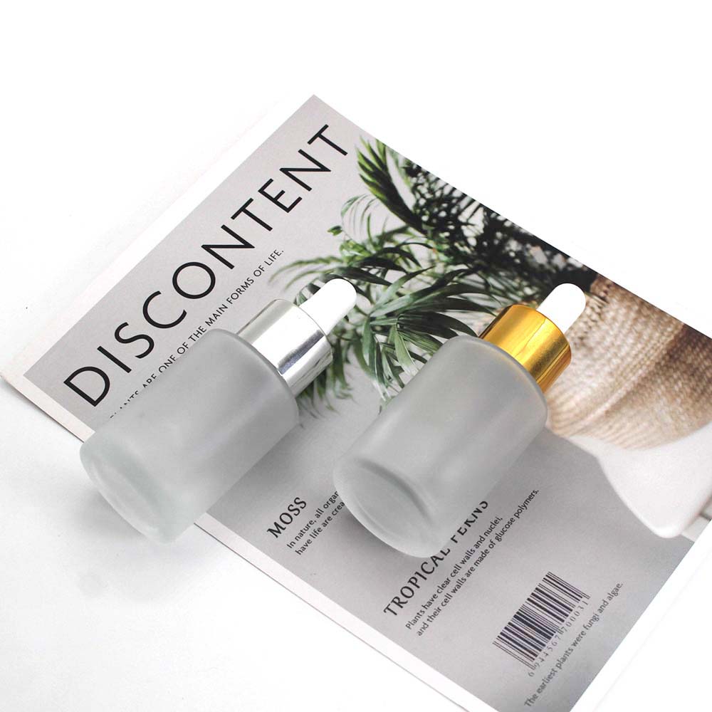30ml frosted glass flat shoulder dropper empty bottle cosmetic skin care essential oil essence packaging container