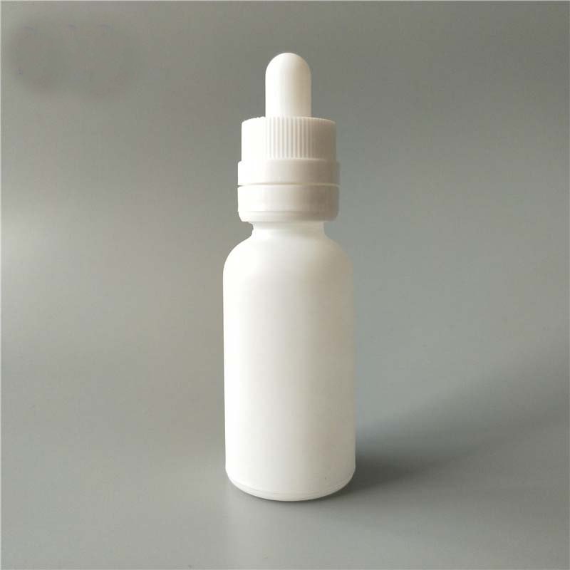 30ml frosted/matte white e liquid bottles with super tamperproof caps 30ml calibrated pipette glass dropper bottles