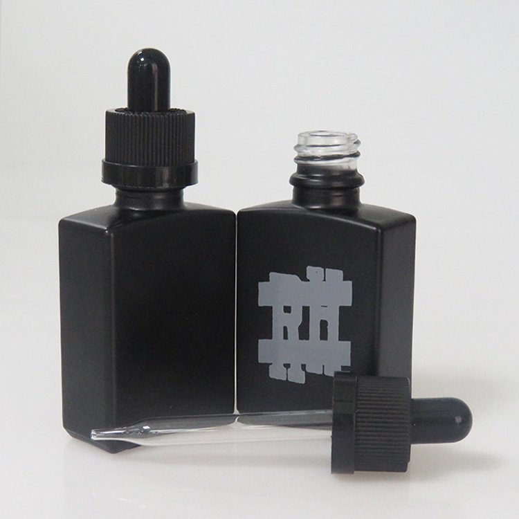30ml glass bottle rectangle/ 30ml e juice glass dropper bottle flat shape/ 30ml glass bottle square