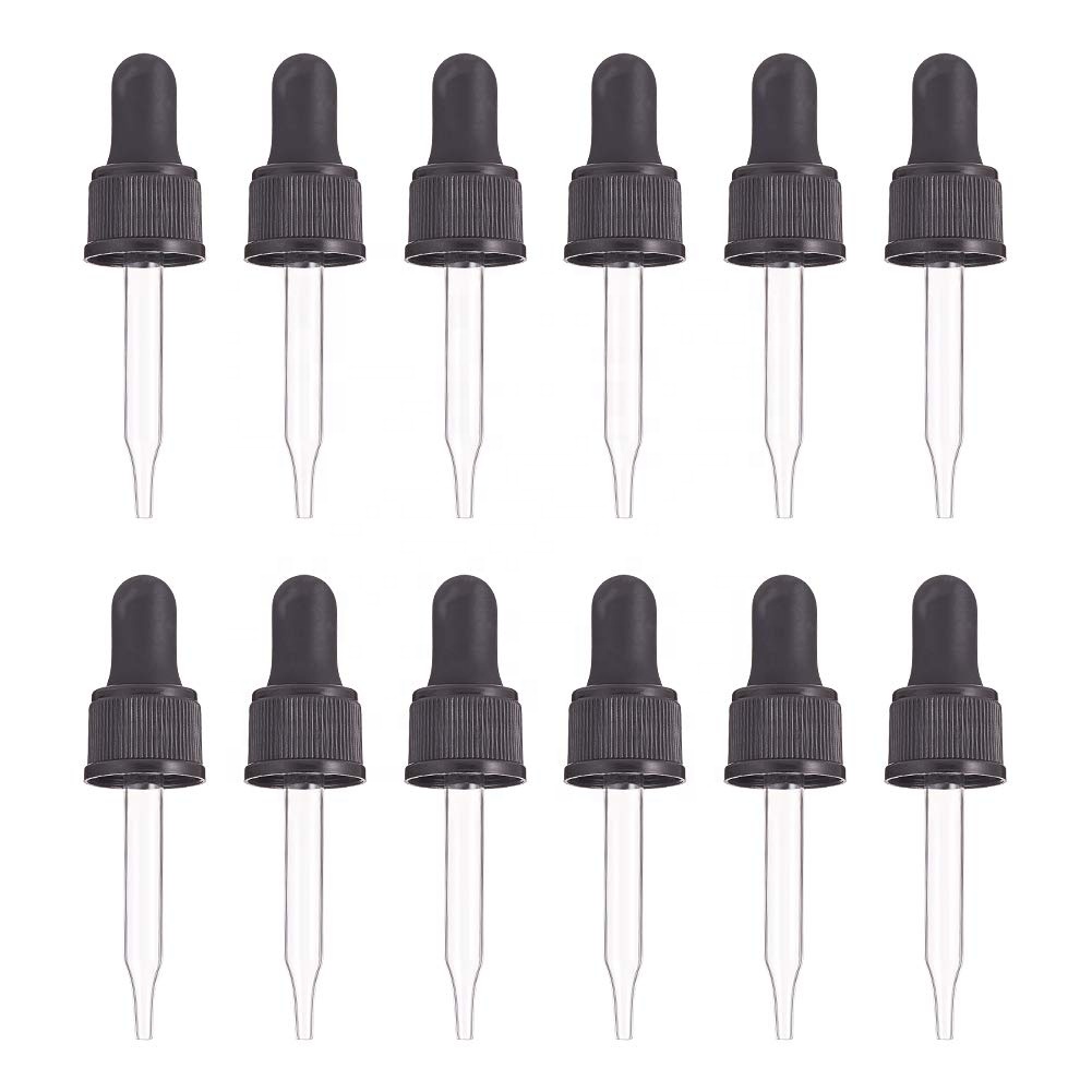 30ml glass bottle with white/ black dropper