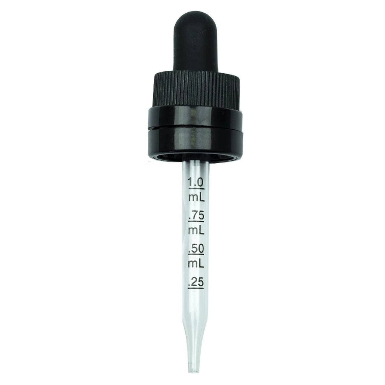 30ml glass bottle with white/ black dropper