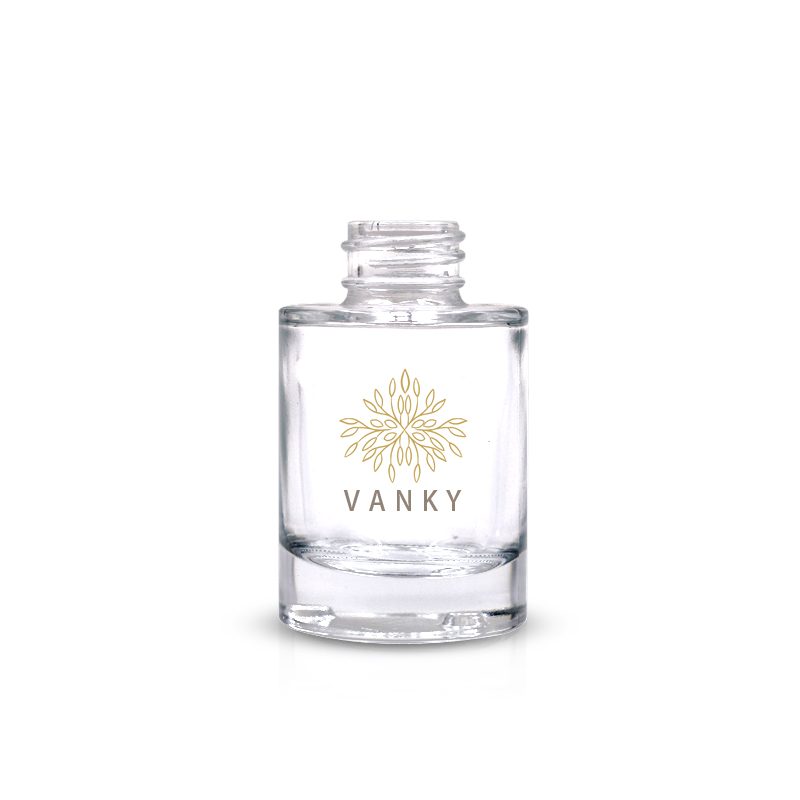 30ml glass cosmetic face serum bottle with golden matte dropper