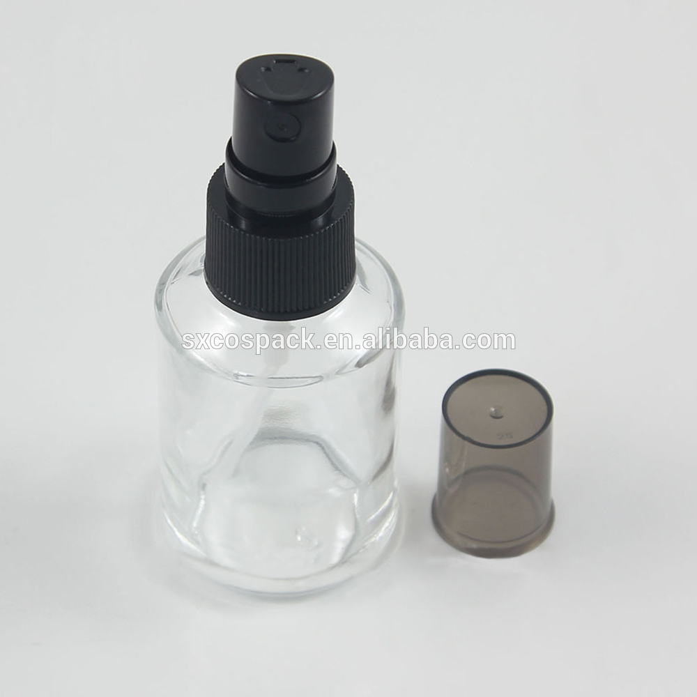 30ml glass cosmetic opal white,matte clear, brown and clear spray bottle with cap