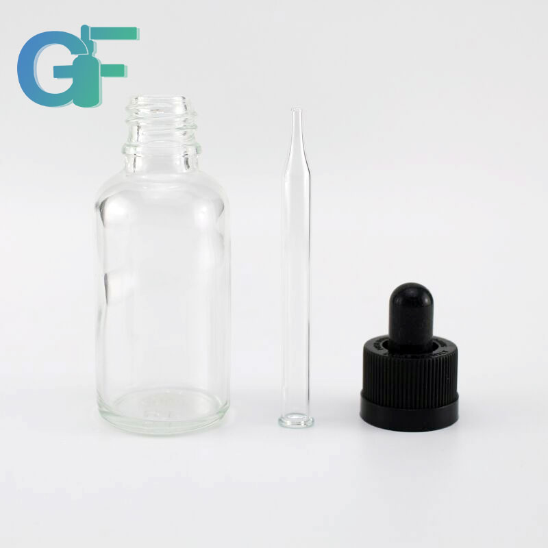 30ml glass dropper bottle with childproof cap