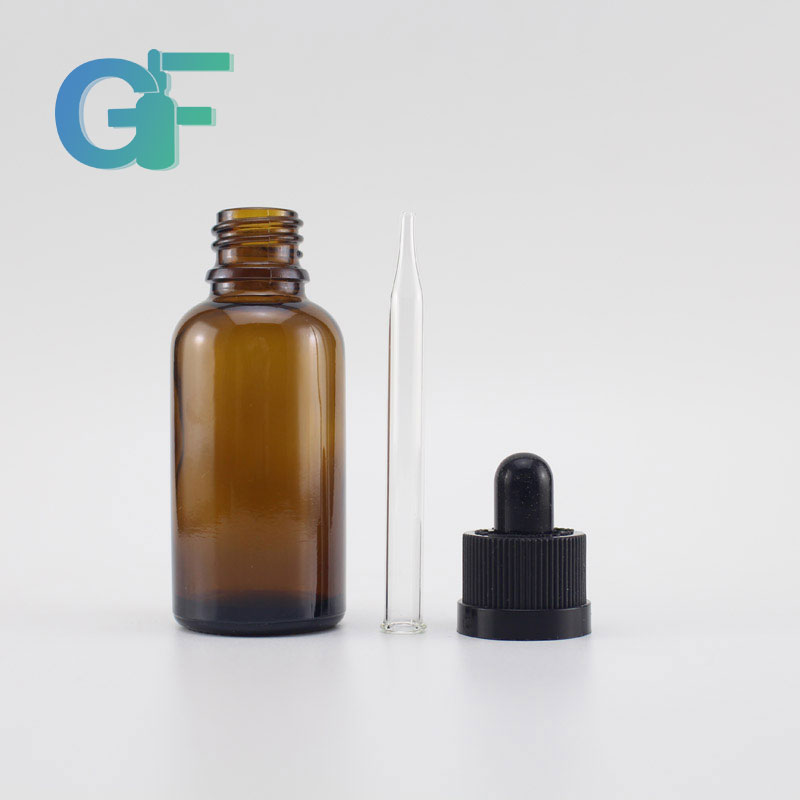 30ml glass dropper bottle with childproof cap