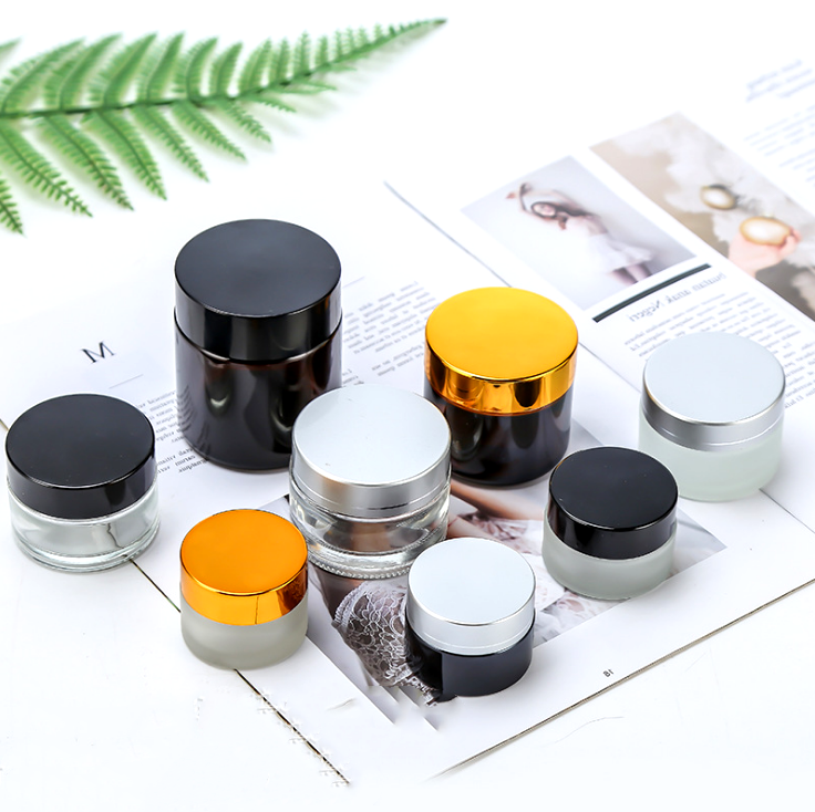 30ml glass jar cosmetics packaging bamboo lid face cream container glass cream cosmetic glass jars with bamboo lid