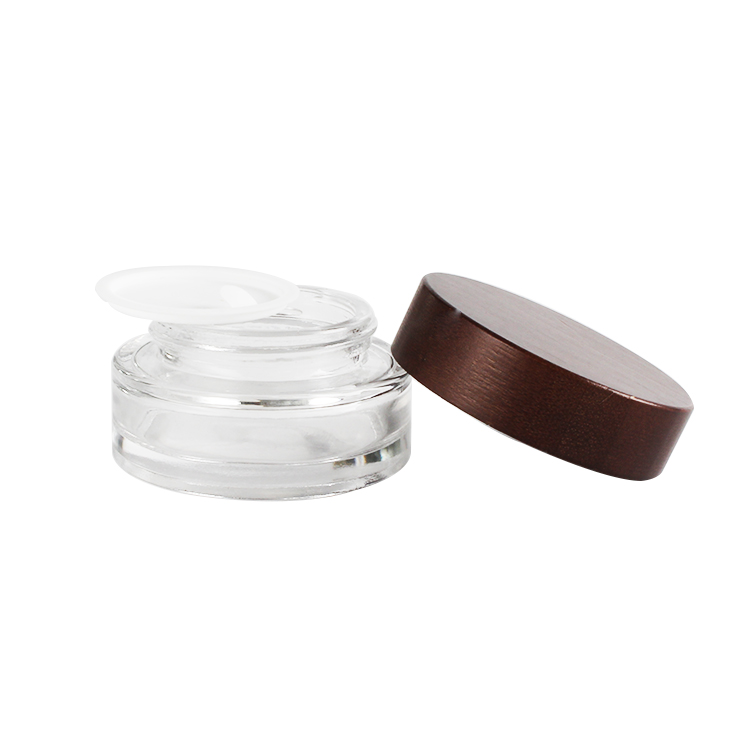 30ml glass jar cosmetics packaging bamboo lid face cream container glass cream jar with bamboo lid