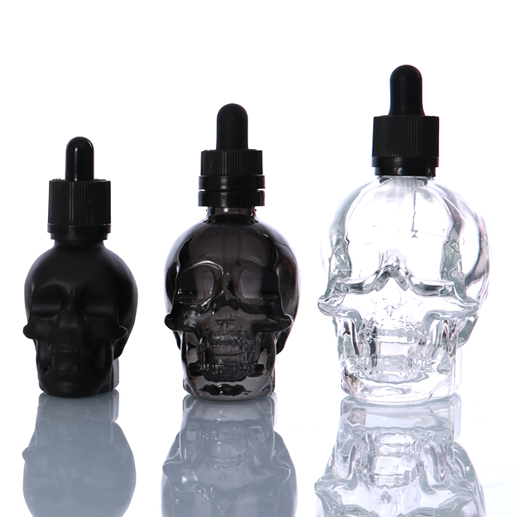 30ml glass oil bottles skull head oil bottles black matte skull bottles 30ml
