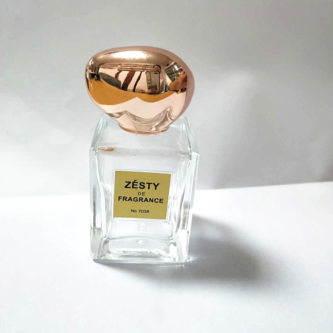 30ml gold cap square perfume glass bottle