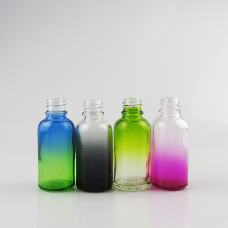 30ml gradient coloured glass vape liquid bottle with dropper