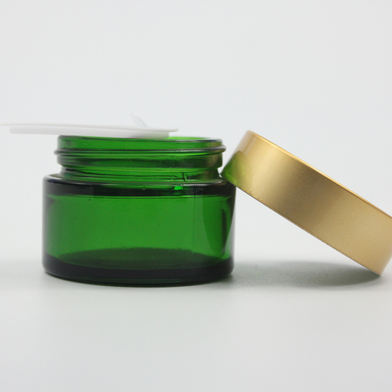 30ml green Wide Neck glass jar for Cosmetic packaging