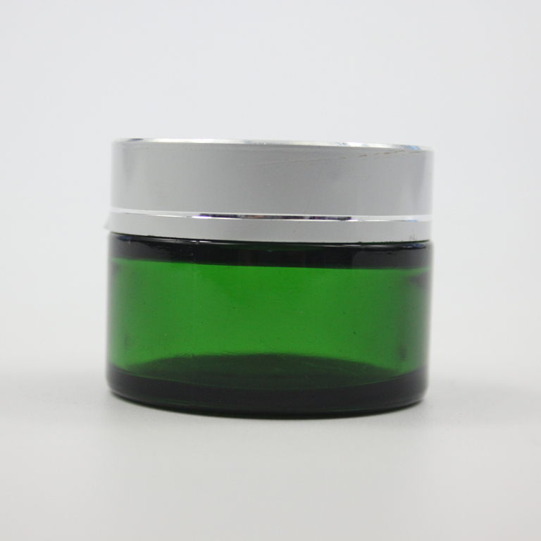 30ml green Wide Neck glass jar for Cosmetic packaging