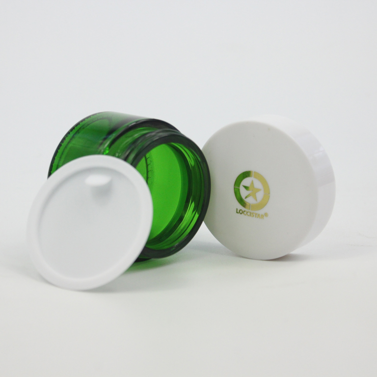 30ml green Wide Neck glass jar for Cosmetic packaging