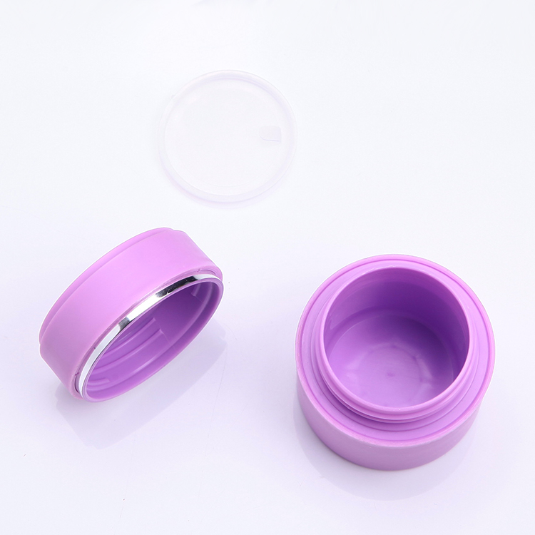 30ml hot sale purple PP jar with electroplated middle ring, skin care product packaging jar