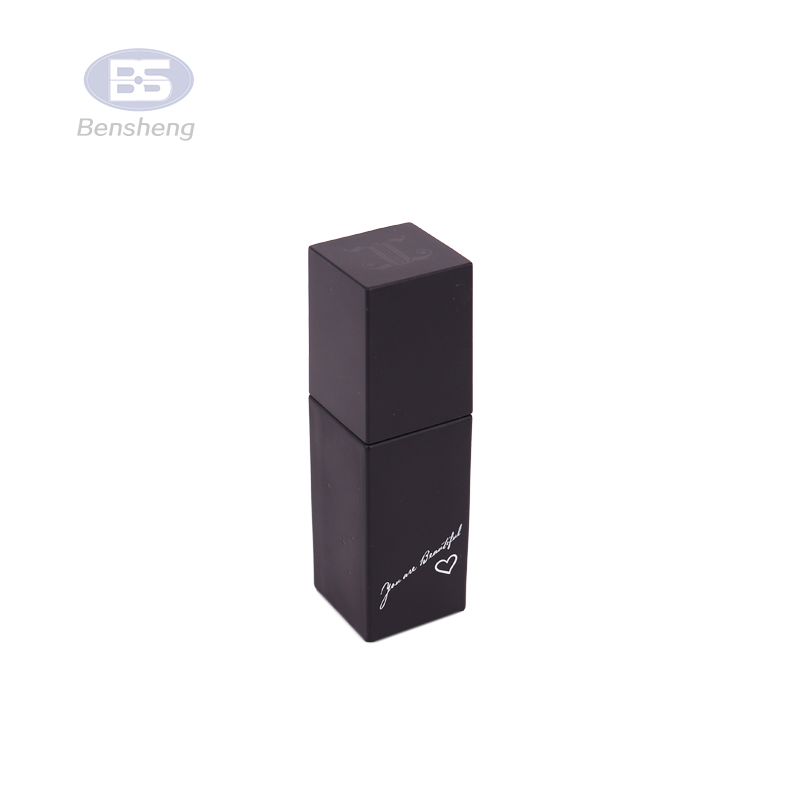 30ml liquid foundation frosted glass bottle Square with black pressing lotion pump cosmetic packaging container