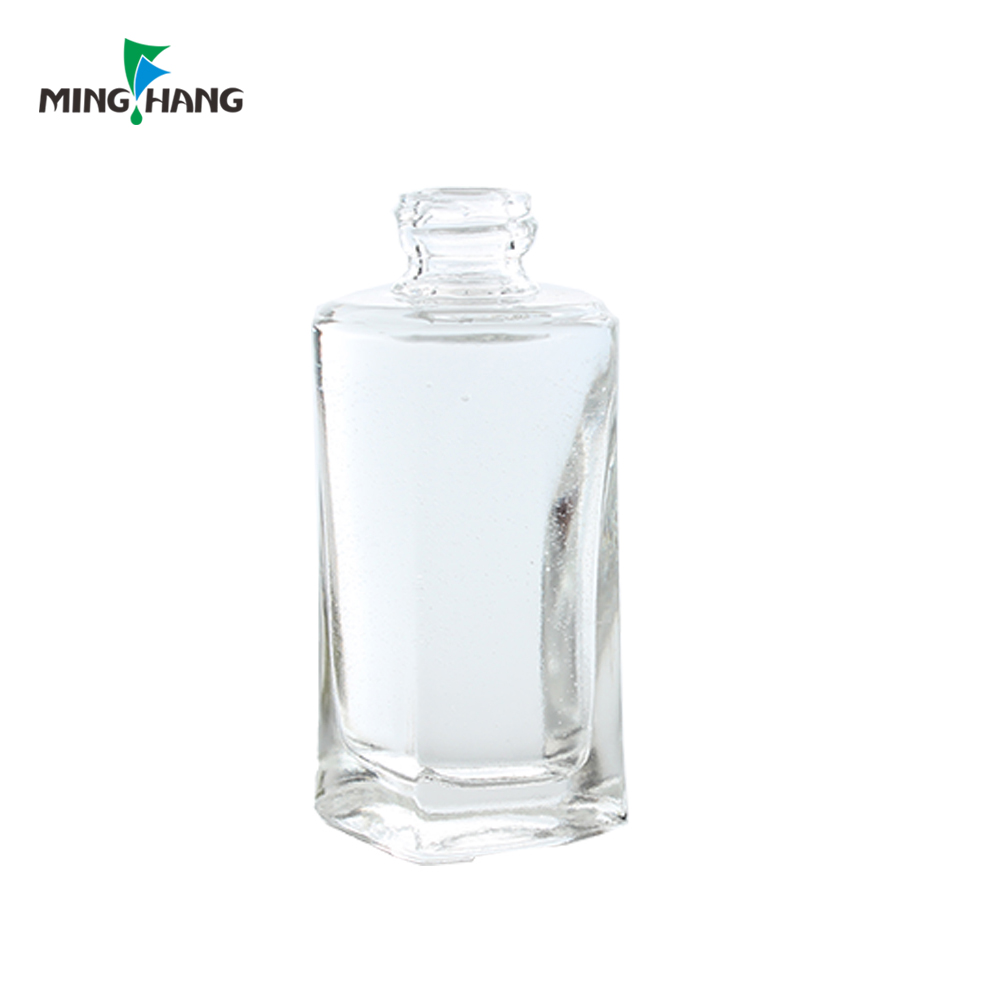 30ml lotion bottles square guangzhou recycled white glass cosmetic packaging with glod aluminum pump
