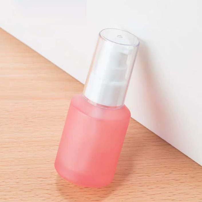 30ml luxury skincare pink amber glass lotion pump glass jars wholesale cylinder cosmetic packaging container serum bottle empty