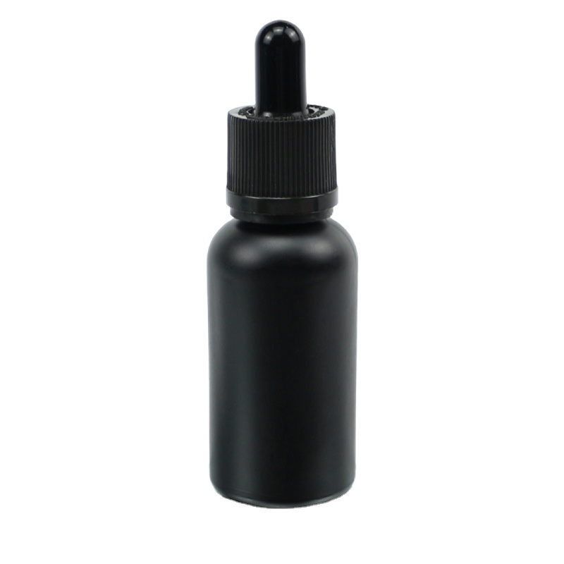 30ml matte black child-proof  dropper bottle essential oil empty amber glass bottles