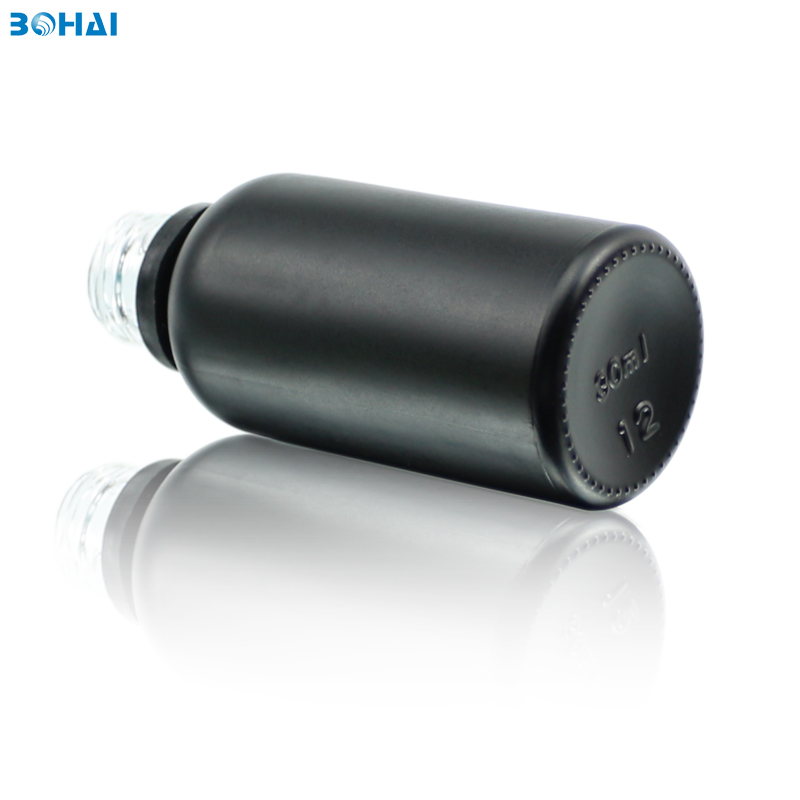 30ml matte black child-proof dropper bottle essential oil empty amber glass bottles