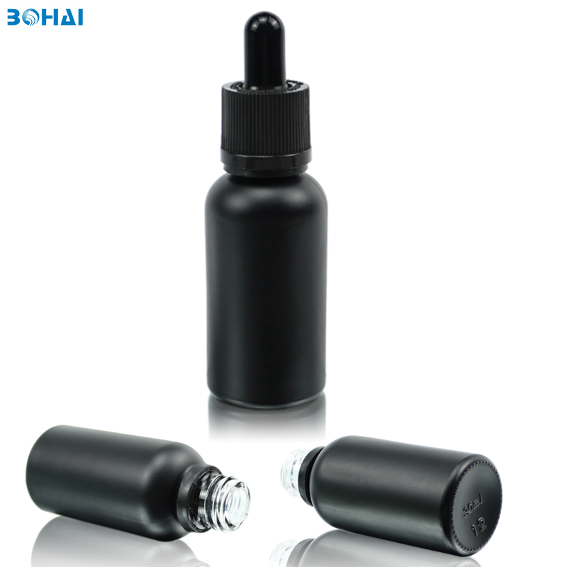 30ml matte black child-proof dropper bottle essential oil empty amber glass bottles