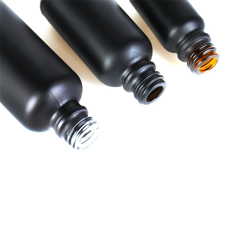 30ml matte black essential oil bottle wholesale matte black gin bottle 100ml matte black glass bottle with dropper