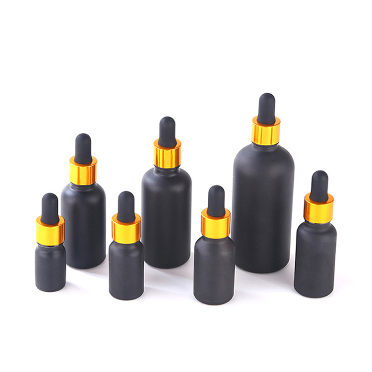 30ml matte black essential oil glass dropper Bottle for serum