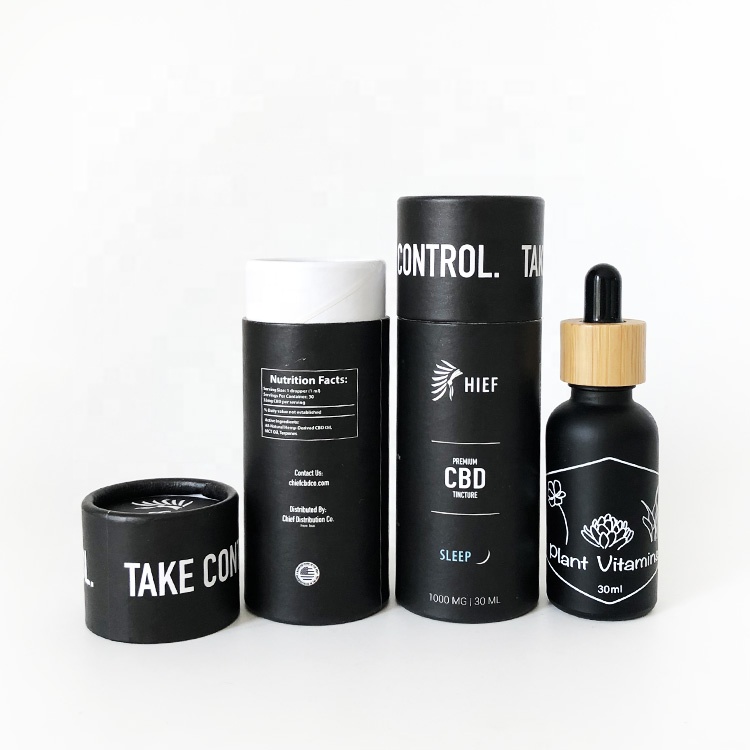 30ml matte black glass dropper bottle with printing for e liquid paper tube