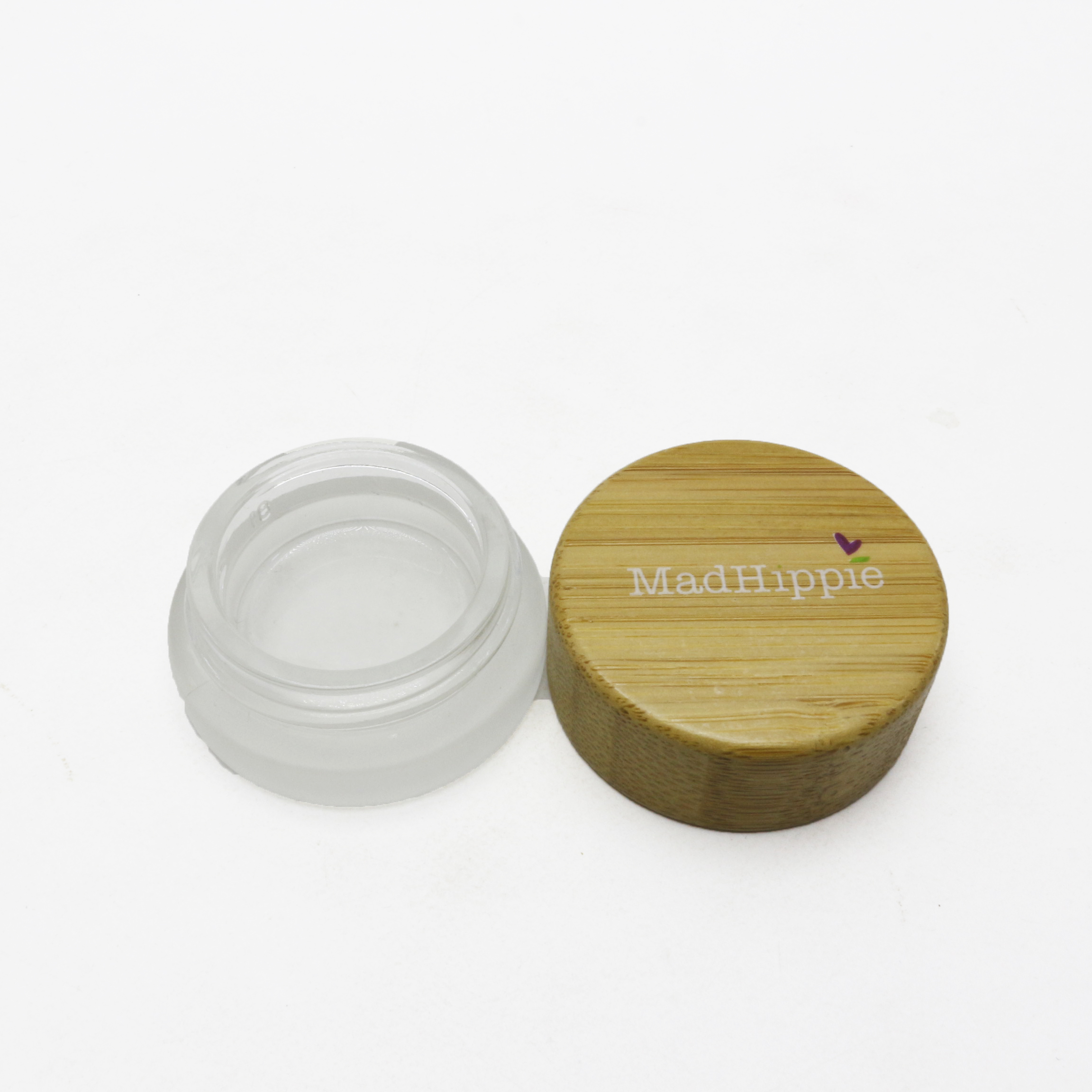 30ml matte clear glass jar bamboo lid amber blue green blue white 1oz jars cosmetic containers for cream J054E