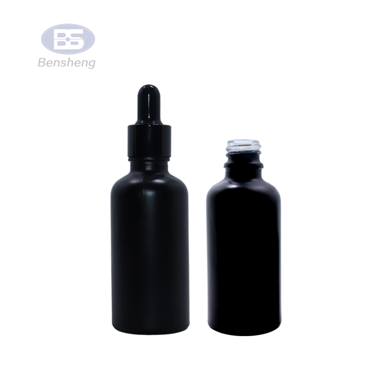 30ml matte frosted black glass dropper bottle essential oil bottles