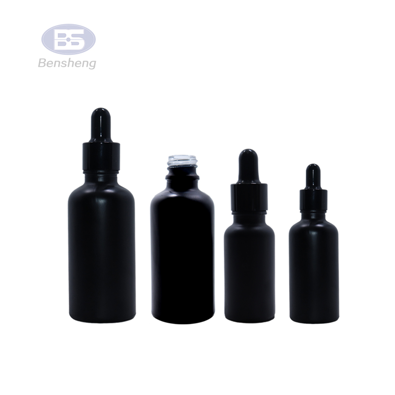 30ml matte frosted black glass dropper bottle essential oil bottles