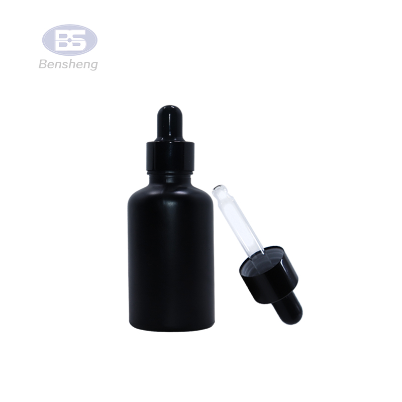 30ml matte frosted black glass dropper bottle essential oil bottles