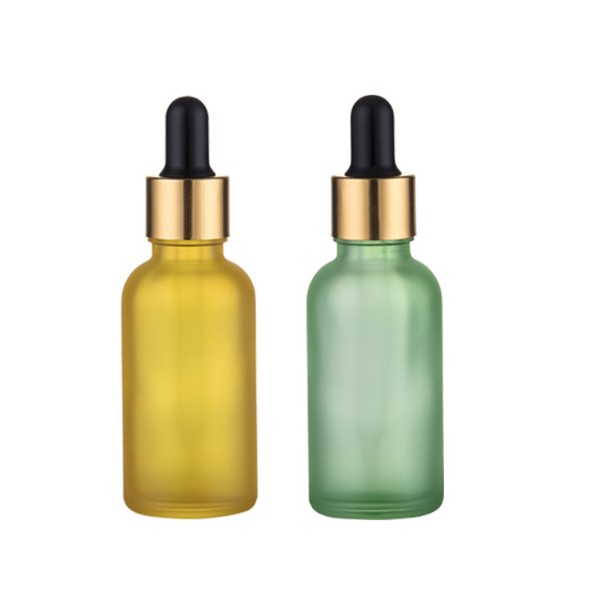 30ml matte frosted purple glass dropper bottle for skin care