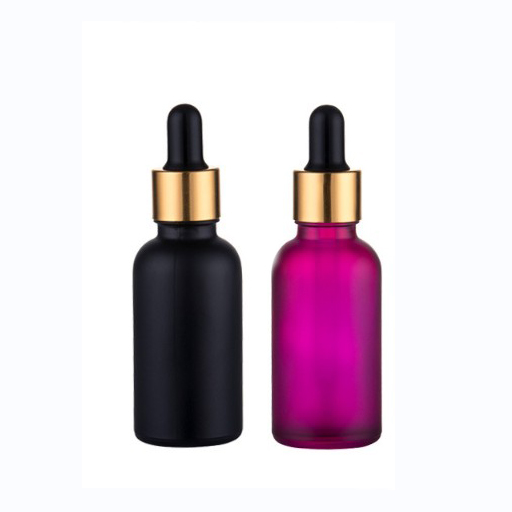 30ml matte frosted purple glass dropper bottle for skin care