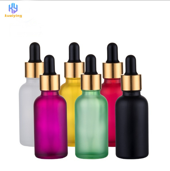 30ml matte frosted purple glass dropper bottle for skin care