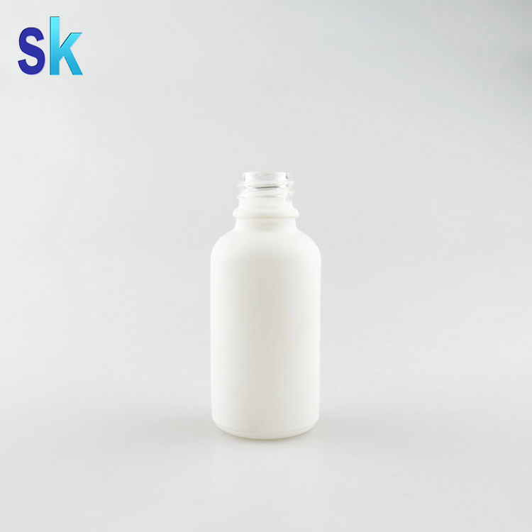 30ml matte white frosted glass bottle with dropper in stock