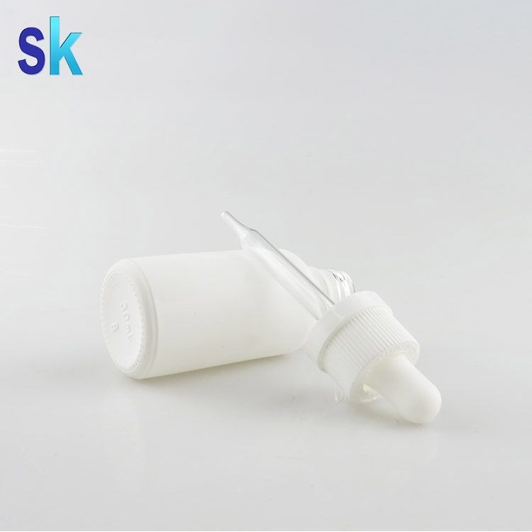 30ml matte white frosted glass bottle with dropper in stock