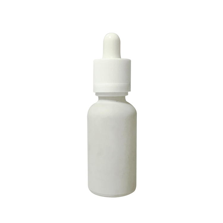 30ml matte white frosted glass bottle with dropper in stock