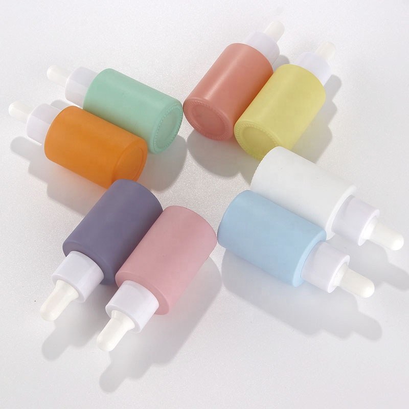 30ml pastel color sprayer glass bottle in white for wholesale serum container packing