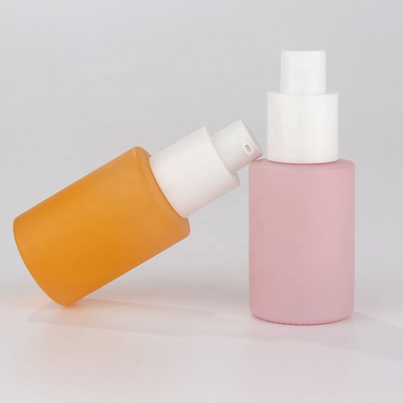 30ml pastel color sprayer glass bottle in white for wholesale serum container packing
