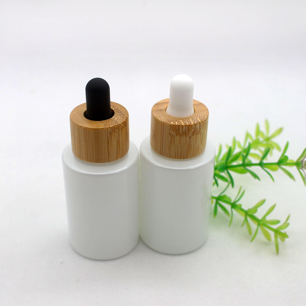 30ml pearlescent white glass dropper bottle cosmetic essential oil emulsion pipette packaging container