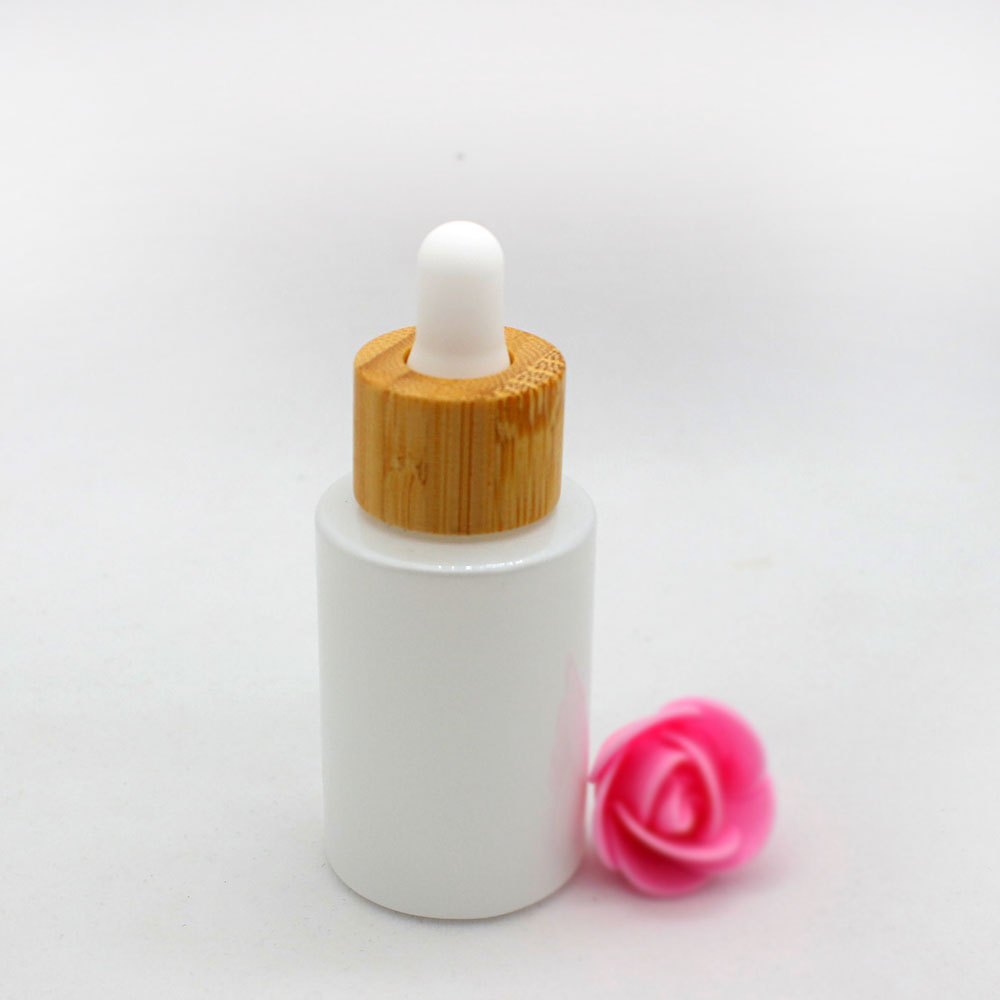 30ml pearlescent white glass dropper bottle cosmetic essential oil emulsion pipette packaging container