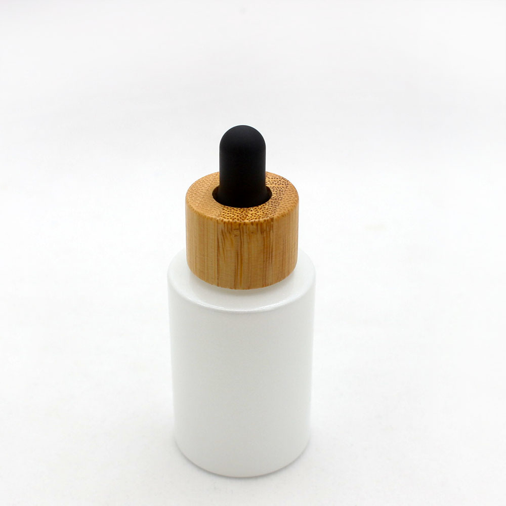 30ml pearlescent white glass dropper bottle cosmetic essential oil emulsion pipette packaging container